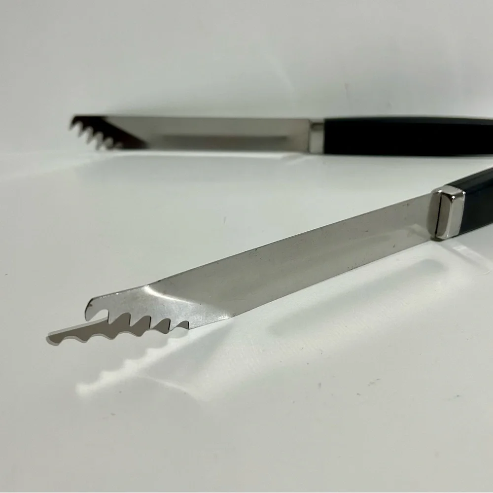 Barbeque Tongs BBQ Grill Stainless Steel Plastic Handle 15” Grilling Outdoorsy